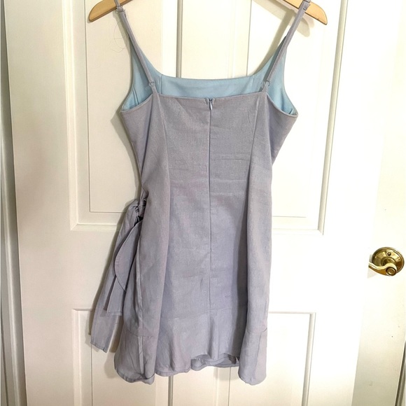 Princess Polly Cottage Hill Mini Dress Baby Blue Size 2 - Picture 3 of 6